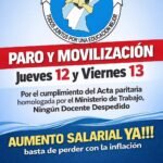 Docentes de Santa Cruz paran 48 horas y salen a las calles por salario y estabilidad laboral